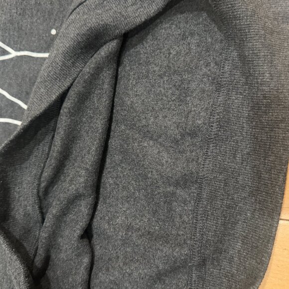 RAE DUNN Cropped Sweatshirt Top Heathered Charcoal Cozy Size XS - Picture 5 of 11